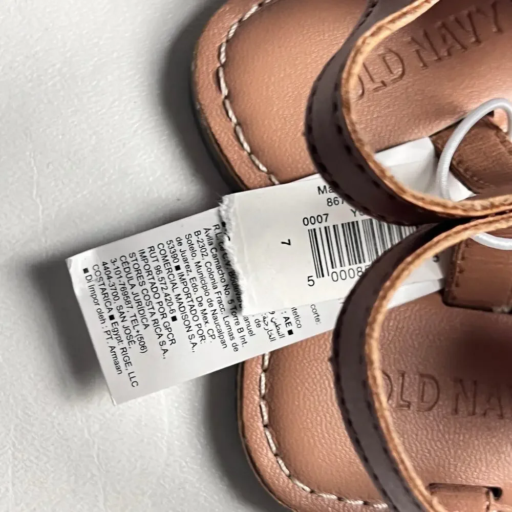 Old Navy Toddler Girl Braided Brown Strappy Sandals Sz 7
